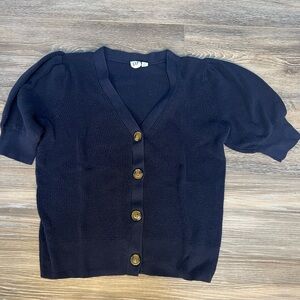 GAP Women's Dark Blue Button-Up Cardigan